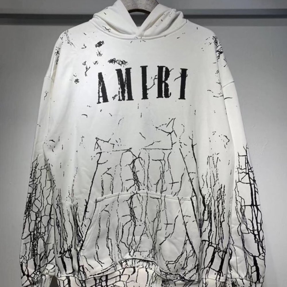 AMIRI Classic Logo Print Graffiti Hoodie Sweatshirt
